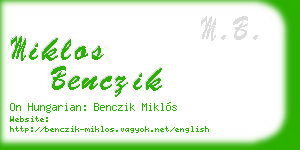miklos benczik business card